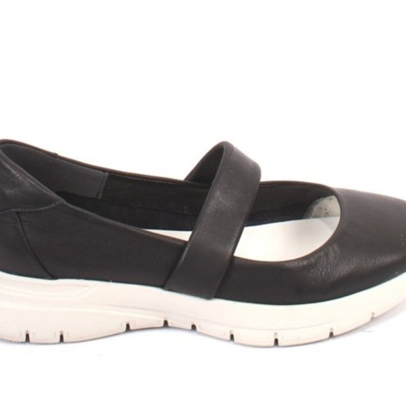 Frau 43k Black Leather Comfortable Flats Shoes - Picture 3 of 8